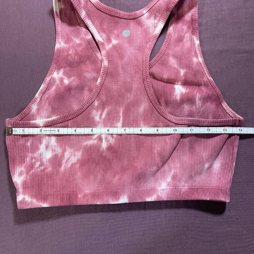 Zella Tie Dye Racerback Crop top in red/pink/white - size Medium - Picture 3 of 4